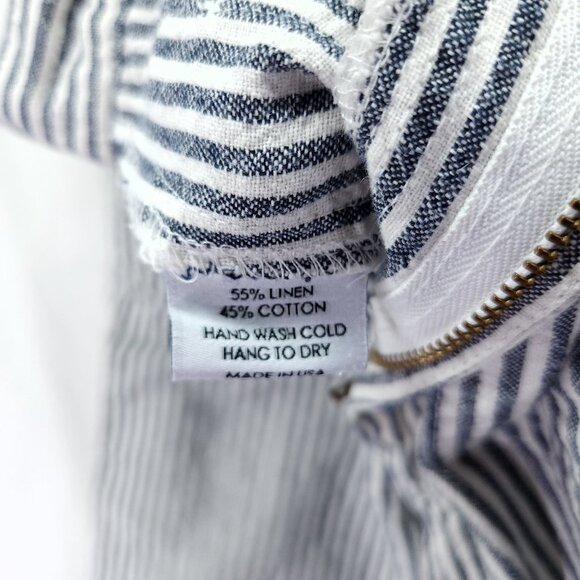 Lykke Wullf Basil Striped Linen Pants Size XS Cropped Wide Leg - Picture 9 of 15